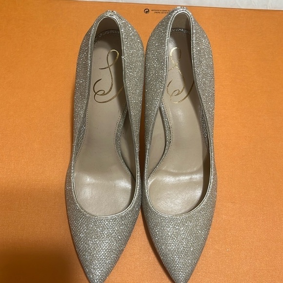 Sam  Edelman gold shimmer like new healed pumps never worn only tried on Sz 8.5 - Picture 1 of 8
